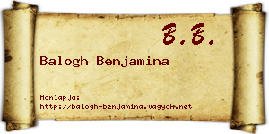 Balogh Benjamina névjegykártya